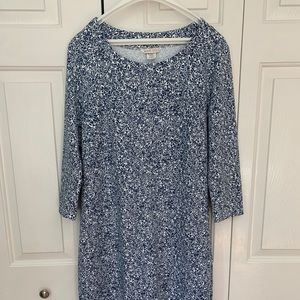 Mahi Gold Dress, Navy & White Floral, Large